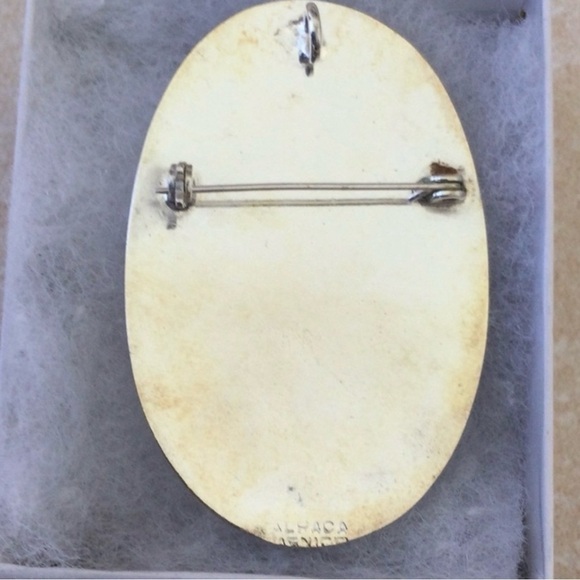 Vintage geometrical silver 925 Mexico brooch pendant - Picture 4 of 5